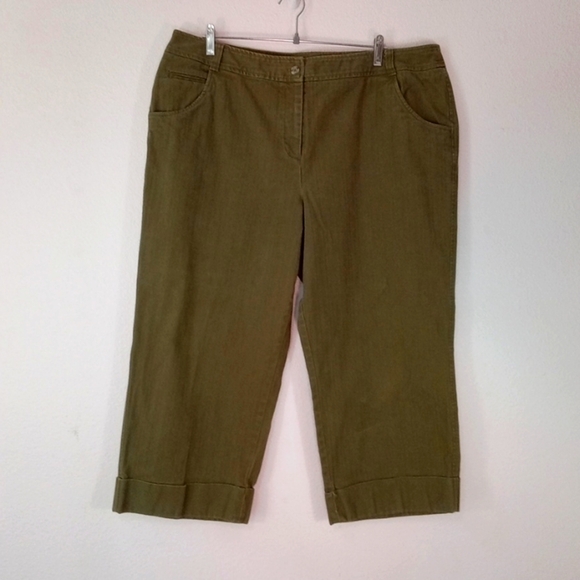 Valerie Stevens Wide Leg Army Green Jeans Size 22W - Picture 1 of 4